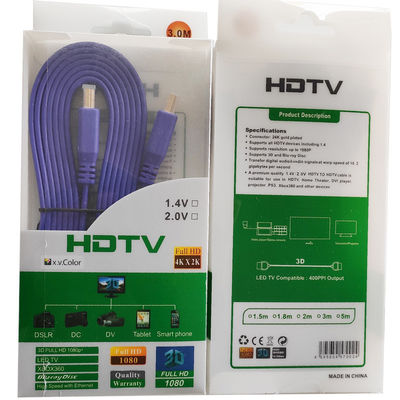 Computertv HD 3m de Vlakke Kabel van HDMI CCS met Gouden Platerenschakelaar